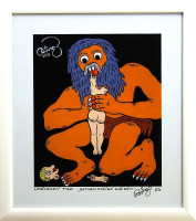  František R.Čech - Saturn požírá své děti - signovaný umělecký tisk v rámu